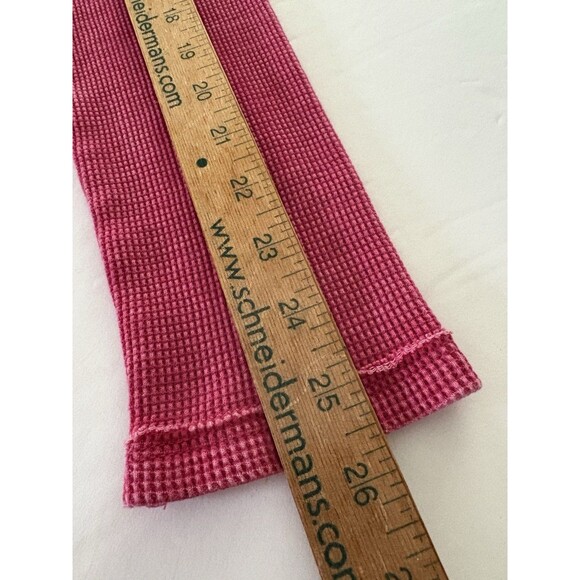 Pilcro Anthropologie Thermal Shirt Size L Pink Waffle Knit  V-Neck - Picture 7 of 12